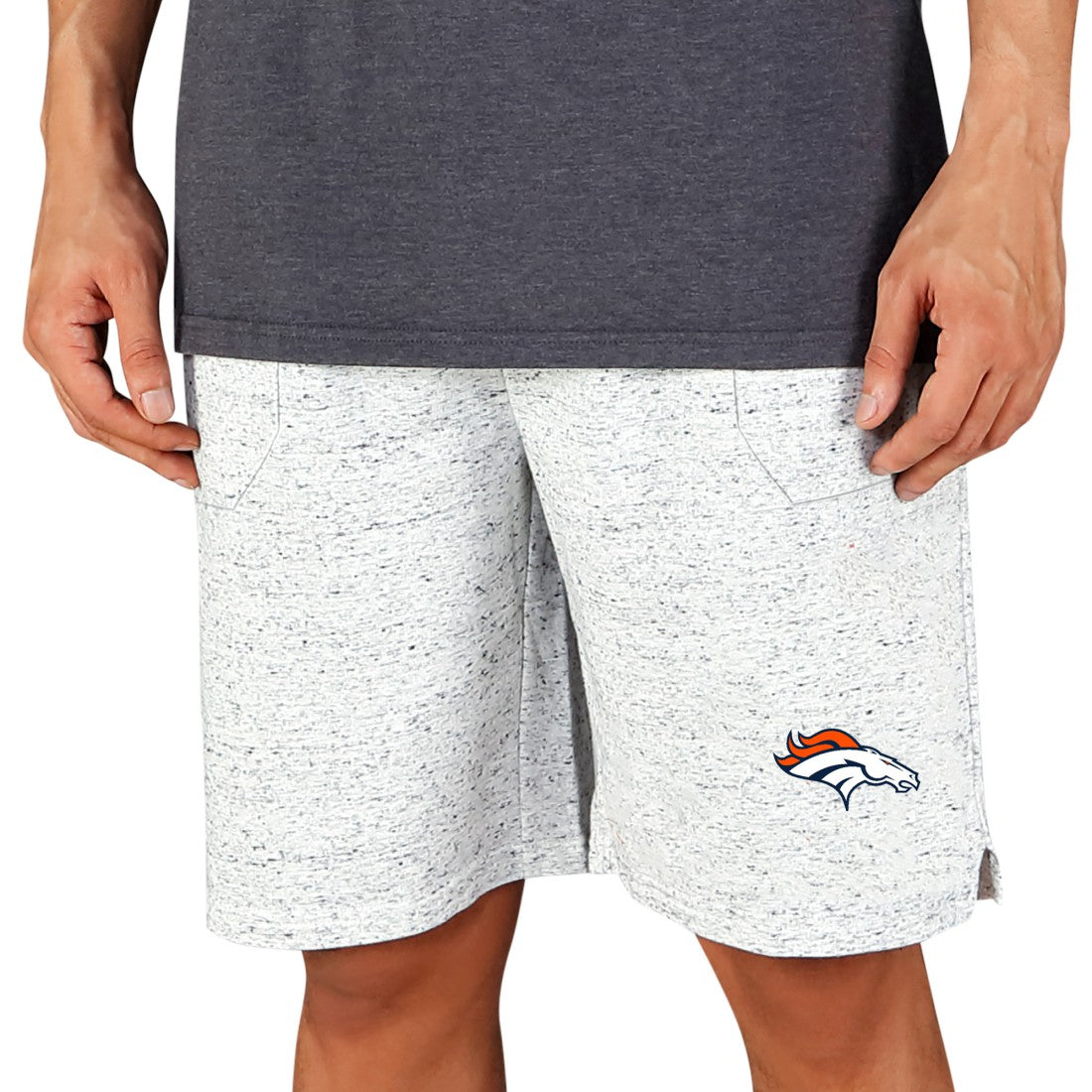 Denver Broncos Concepts Sport Throttle Knit Jam Shorts - White/Charcoal discount