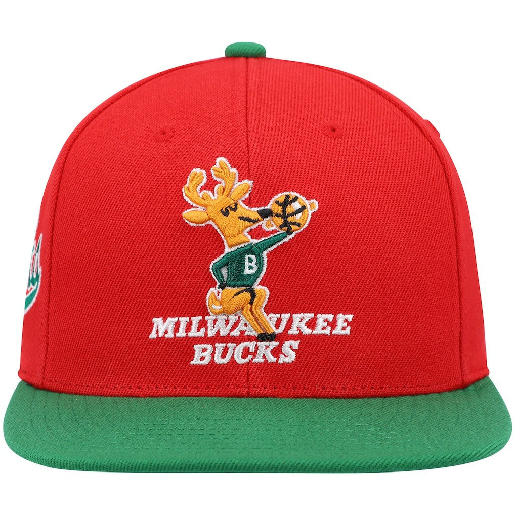 Milwaukee Bucks Hardwood Classics Snapback Hat - Red/Green | Mitchell & Ness outlet