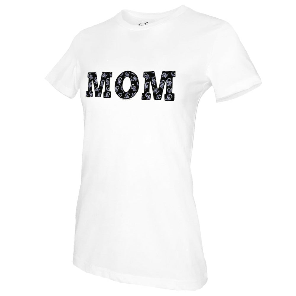 Colorado Rockies Tiny Turnip Women's Mom T-Shirt - White