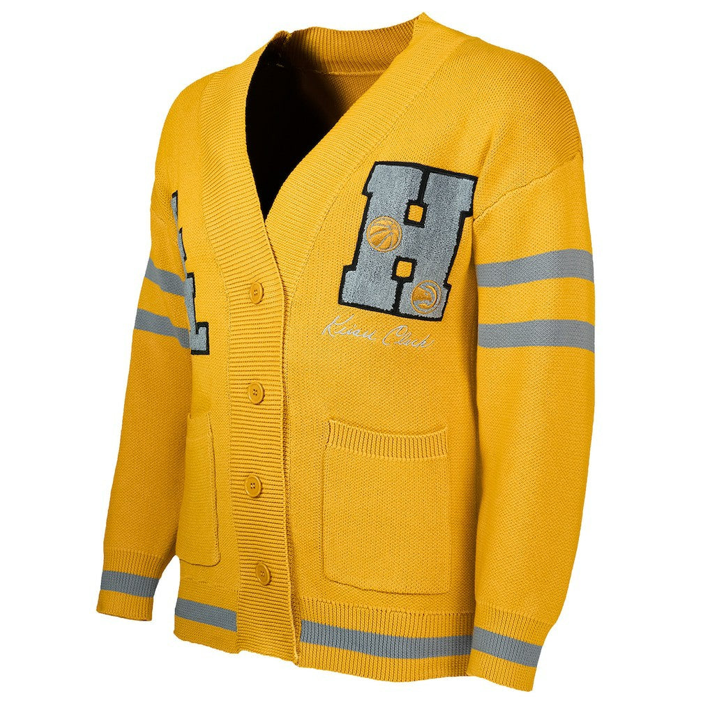 Atlanta Hawks NBA x Keiser Clark No Caller ID Button-Up Cardigan - Yellow/Gray online