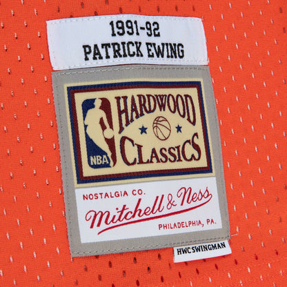 Patrick Ewing New York Knicks 1991/92 Hardwood Classics Fadeaway Swingman Player Jersey - Orange/Royal | Mitchell & Ness shop