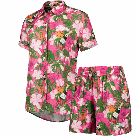 Los Angeles Lakers Lusso Women's Finley-Frankie Party Top & Shorts Set - Pink online