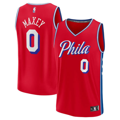 Tyrese Maxey Philadelphia 76ers Fast Break Replica Player Jersey - Statement Edition - Red | Fanatics online