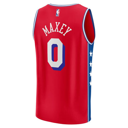 Tyrese Maxey Philadelphia 76ers Fast Break Replica Player Jersey - Statement Edition - Red | Fanatics online