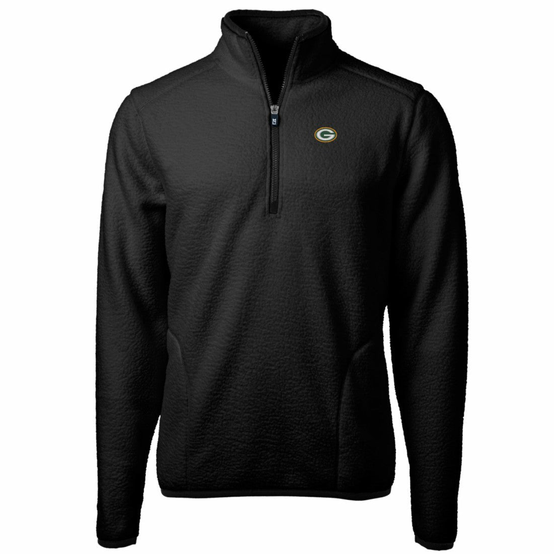Green Bay Packers Cutter & Buck Big & Tall Cascade Eco Sherpa Fleece Quarter-Zip Pullover Jacket - Black outlet