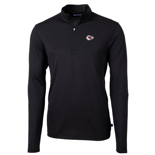 Kansas City Chiefs Cutter & Buck Big & Tall Virtue Eco Pique Quarter-Zip Pullover Jacket - Black discount