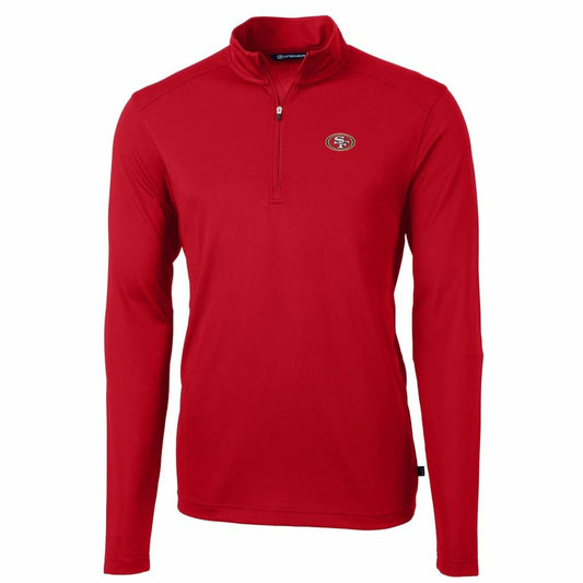 San Francisco 49ers Cutter & Buck Big & Tall Virtue Eco Pique Quarter-Zip Pullover Jacket - Scarlet outlet