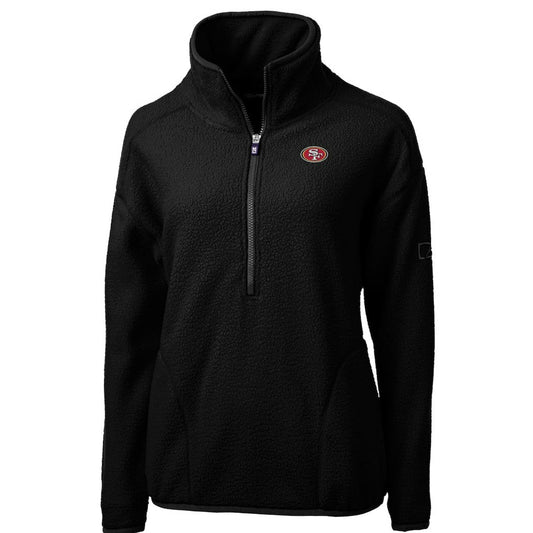 San Francisco 49ers Cutter & Buck Women's Cascade Eco Sherpa Fleece Half-Zip Pullover Jacket - Black sale