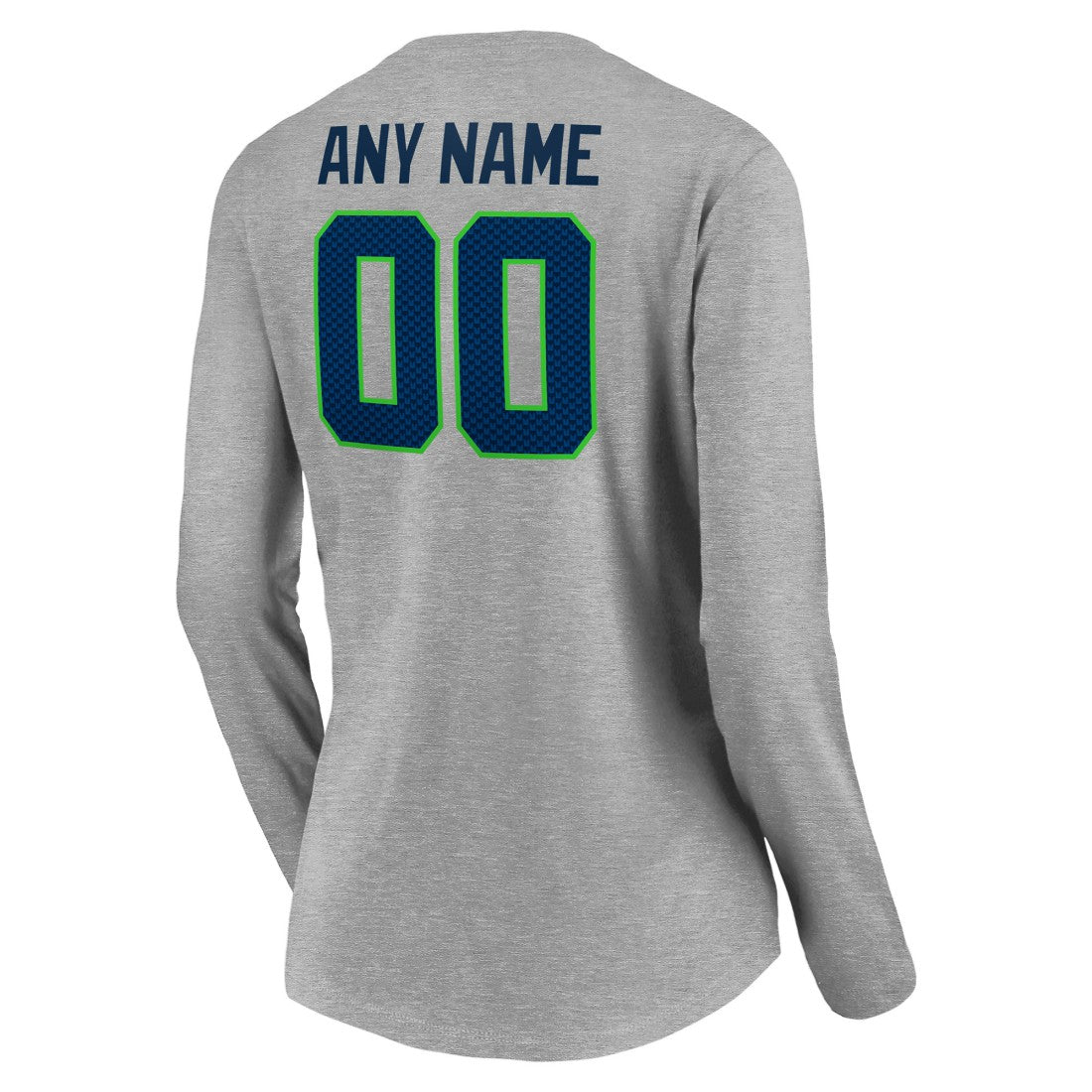 Seattle Seahawks Women's Team Authentic Custom Long Sleeve V-Neck T-Shirt - Gray outlet