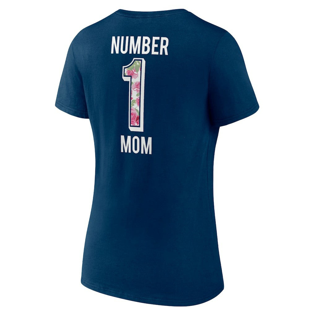 Chicago Bears Women's Plus Size Mother's Day #1 Mom V-Neck T-Shirt - Navy online