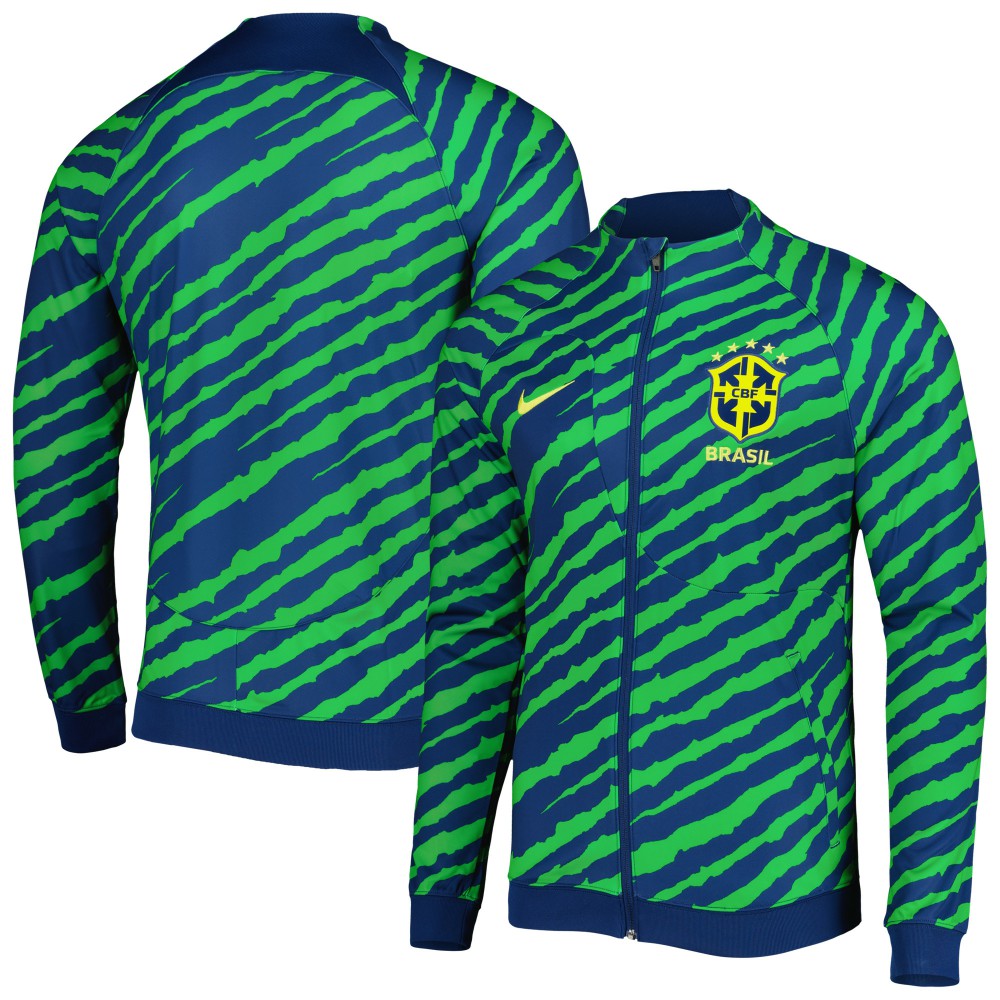 Brazil National Team 2022 Academy Pro Anthem Performance Raglan Full-Zip Jacket - Blue/Green | Nike shop