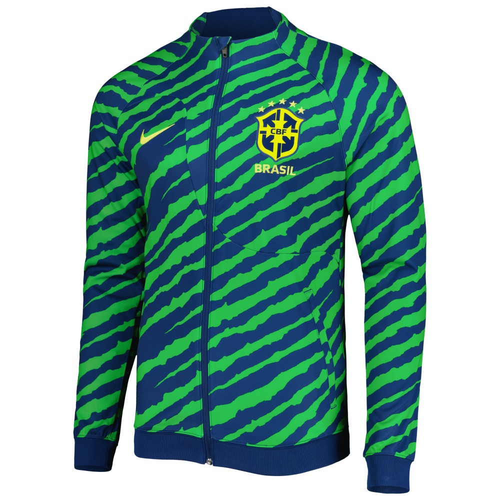 Brazil National Team 2022 Academy Pro Anthem Performance Raglan Full-Zip Jacket - Blue/Green | Nike shop