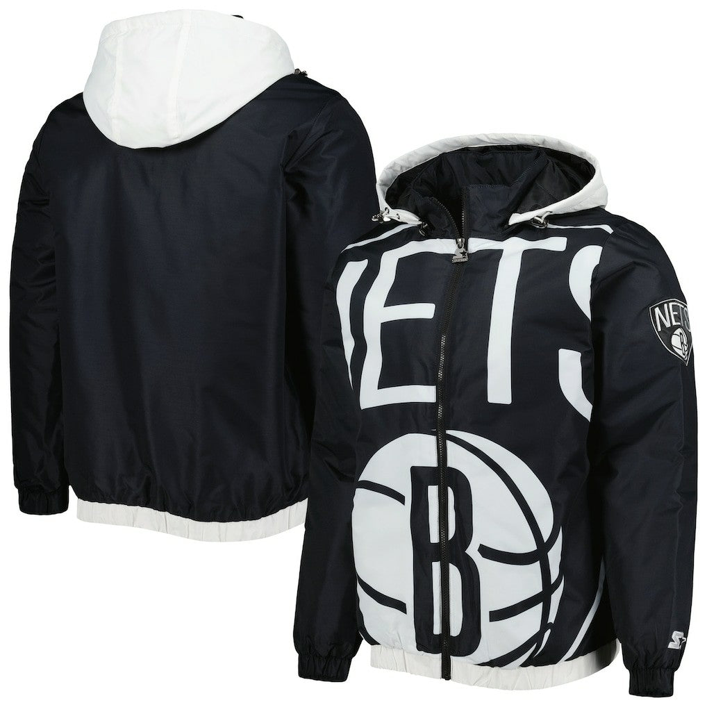 Brooklyn Nets Starter The Triple Double Full-Zip Hoodie Jacket - Black online
