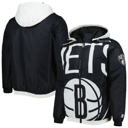 Brooklyn Nets Starter The Triple Double Full-Zip Hoodie Jacket - Black online