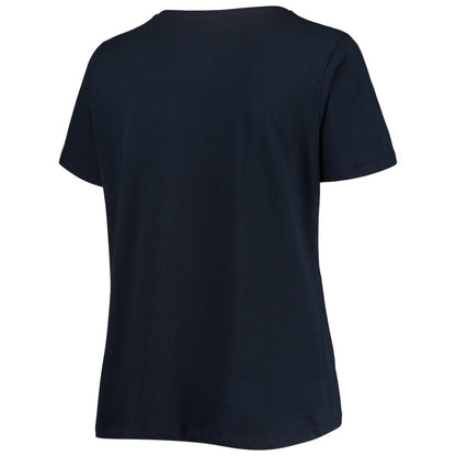 Washington Nationals Women's Plus Size Banner V-Neck T-Shirt - Navy