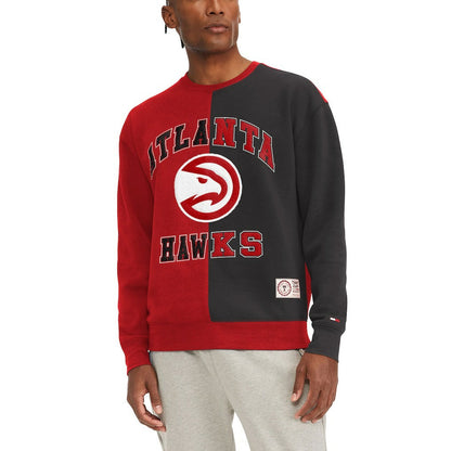 Atlanta Hawks Tommy Jeans Keith Split Pullover Sweatshirt - Red/Black sale