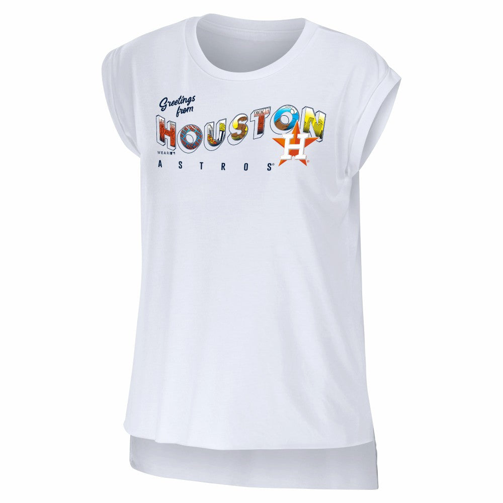 Houston Astros WEAR by Erin Andrews Women's Greetings From T-Shirt - White