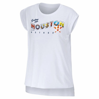 Houston Astros WEAR by Erin Andrews Women's Greetings From T-Shirt - White