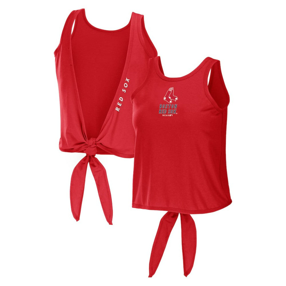 Boston Red Sox WEAR by Erin Andrews Women's Open Back Twist Tie Tank Top - Red