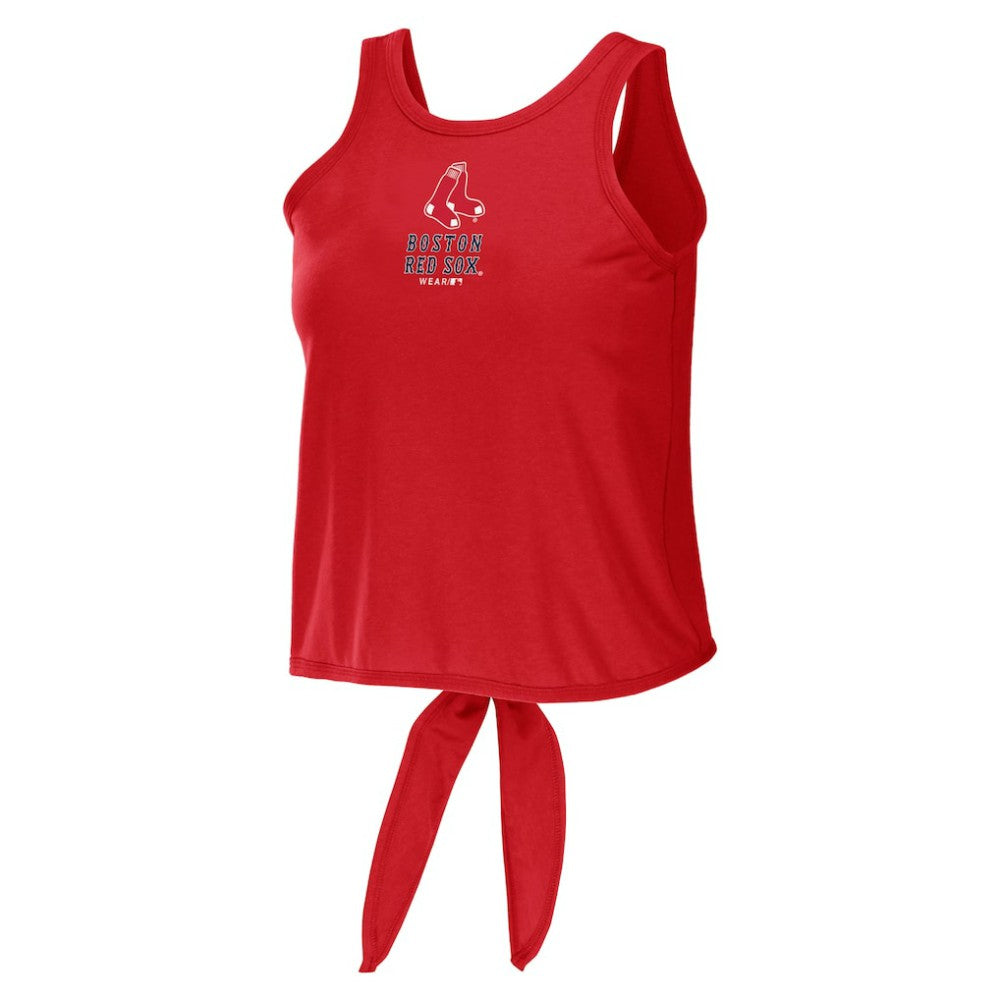Boston Red Sox WEAR by Erin Andrews Women's Open Back Twist Tie Tank Top - Red