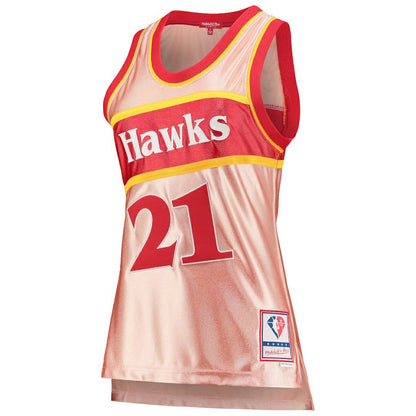 Dominique Wilkins Atlanta Hawks Women's 75th Anniversary Rose Gold 1986 Swingman Jersey - Pink | Mitchell & Ness outlet