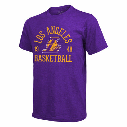 Los Angeles Lakers Majestic Threads Ball Hog Logo Tri-Blend T-Shirt - Heathered Purple online