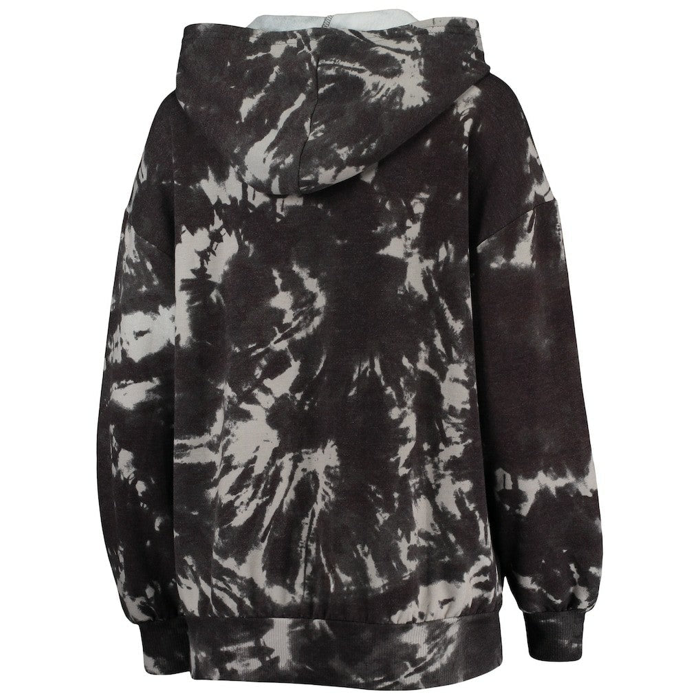 Brooklyn Nets Majestic Threads Women's Burble Tie-Dye Tri-Blend Pullover Hoodie - Black cheap