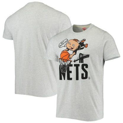 Brooklyn Nets Homage NBA x Rugrats Tri-Blend T-Shirt - Ash shop