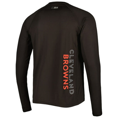 Cleveland Browns MSX by Michael Strahan Interval Long Sleeve Raglan T-Shirt - Brown cheap