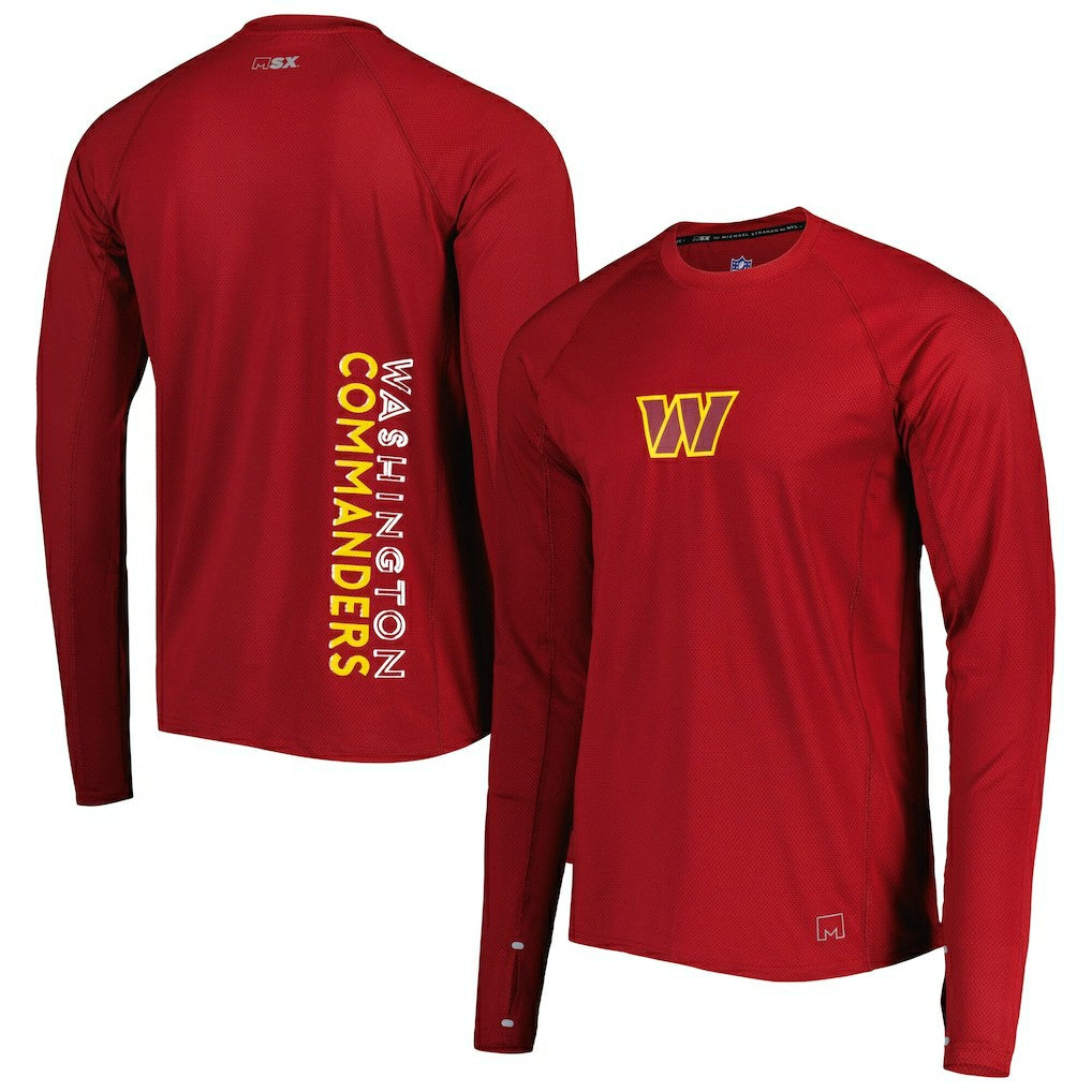 Washington Commanders MSX by Michael Strahan Interval Long Sleeve Raglan T-Shirt - Burgundy on sale