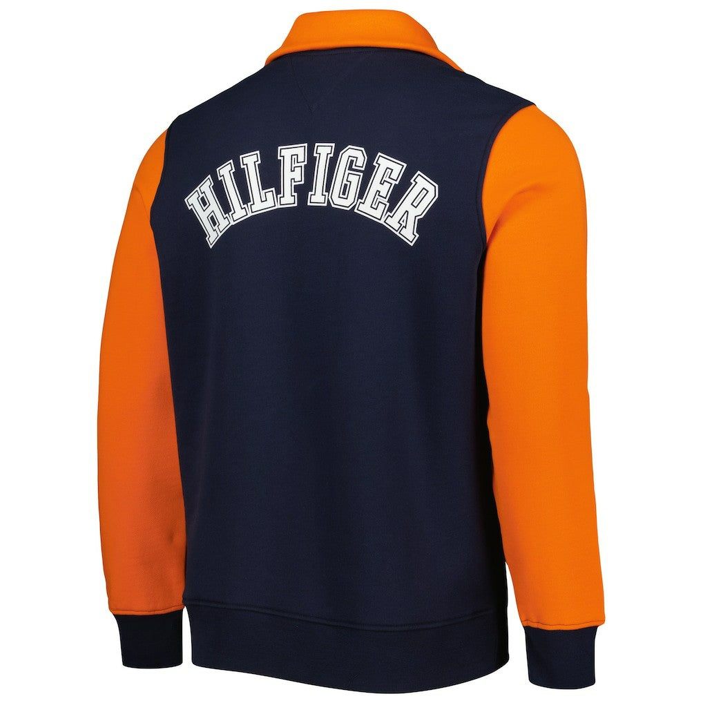 Chicago Bears Tommy Hilfiger Aiden Quarter-Zip Sweatshirt - Navy/Orange sale