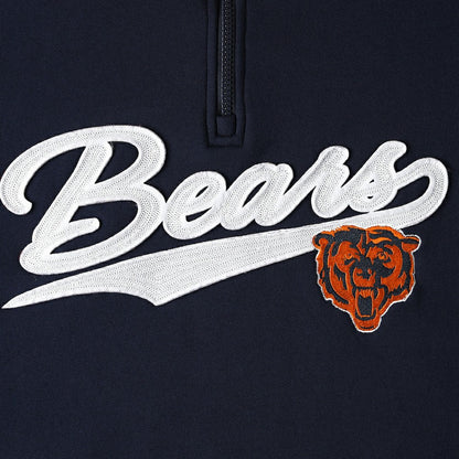 Chicago Bears Tommy Hilfiger Aiden Quarter-Zip Sweatshirt - Navy/Orange sale
