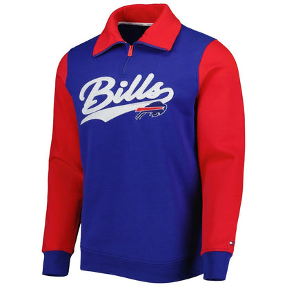 Buffalo Bills Tommy Hilfiger Aiden Quarter-Zip Sweatshirt - Royal/Red for sale