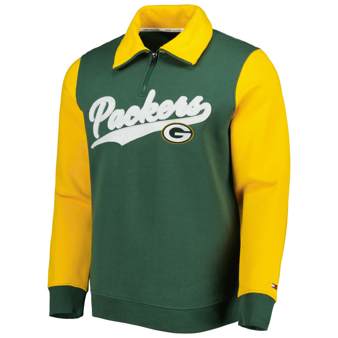 Green Bay Packers Tommy Hilfiger Aiden Quarter-Zip Sweatshirt - Green/Gold discount
