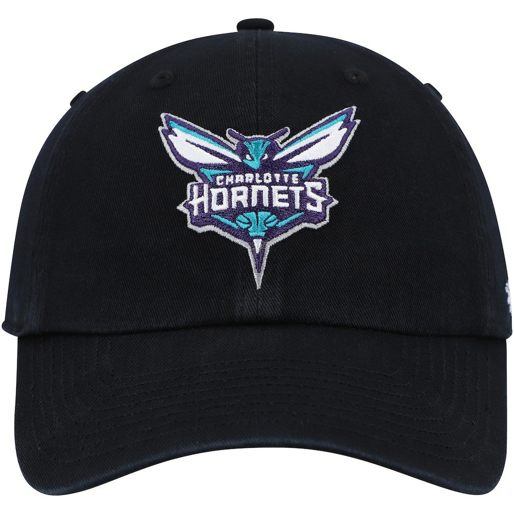 Charlotte Hornets '47 Core Logo Clean Up Adjustable Hat - Black | 47 brand outlet