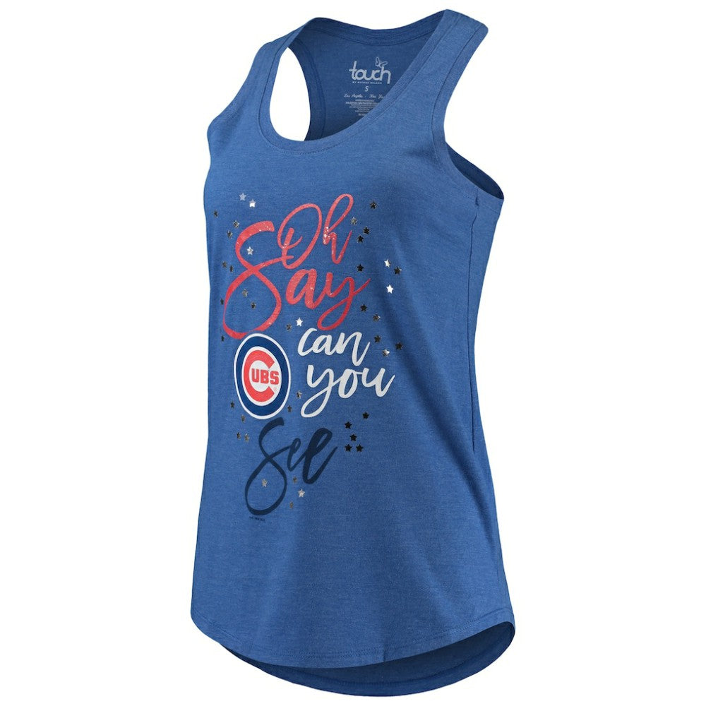 Chicago Cubs Touch Women's Americana Tri-Blend Racerback Tank Top - Royal