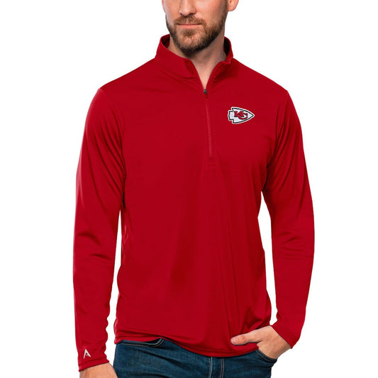 Kansas City Chiefs Antigua Tribute Quarter-Zip Lightweight Pullover Top - Red discount