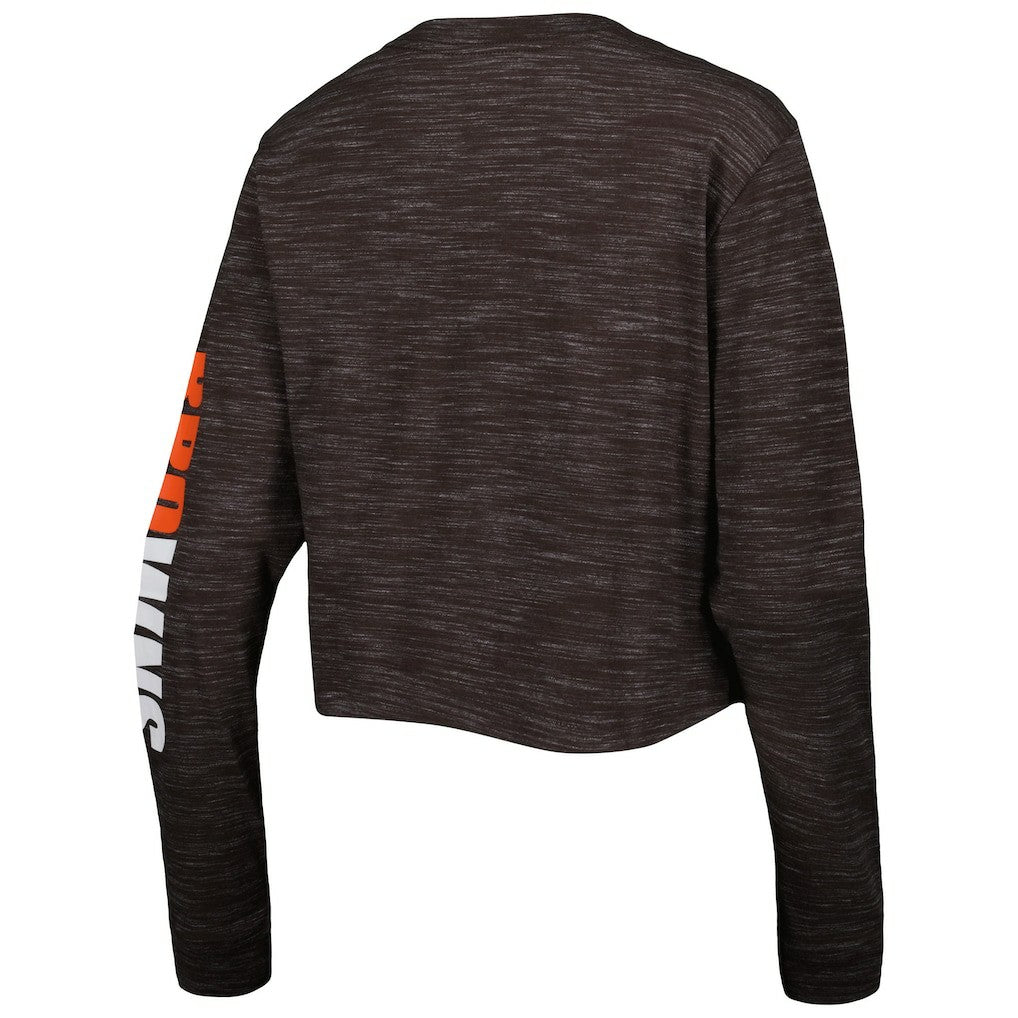 Cleveland Browns New Era Women's Crop Long Sleeve T-Shirt - Brown sale
