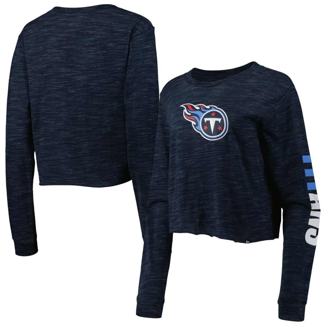 Tennessee Titans New Era Women's Crop Long Sleeve T-Shirt - Navy outlet