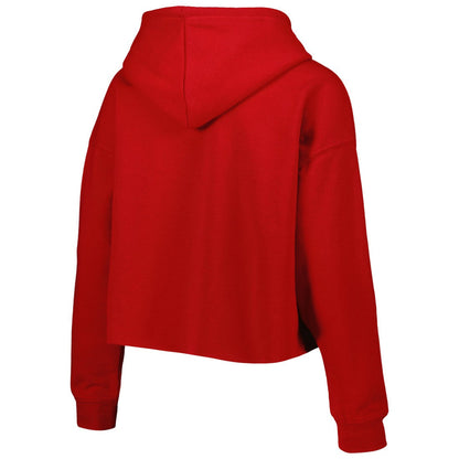Tampa Bay Buccaneers Cuce Women's Crystal Logo Cropped Pullover Hoodie - Red on sale
