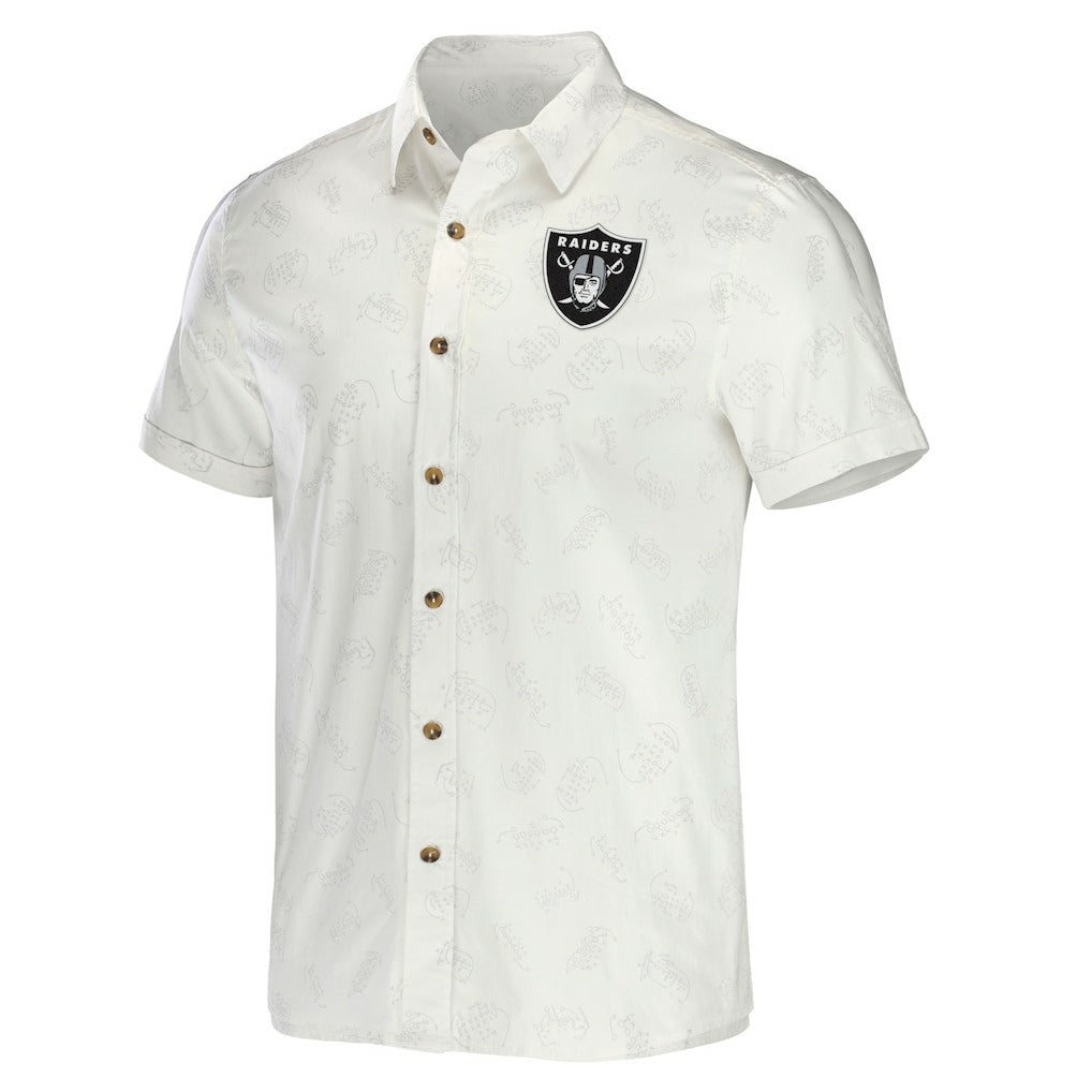 Las Vegas Raiders NFL x Darius Rucker Collection Woven Button-Up T-Shirt - White cheap