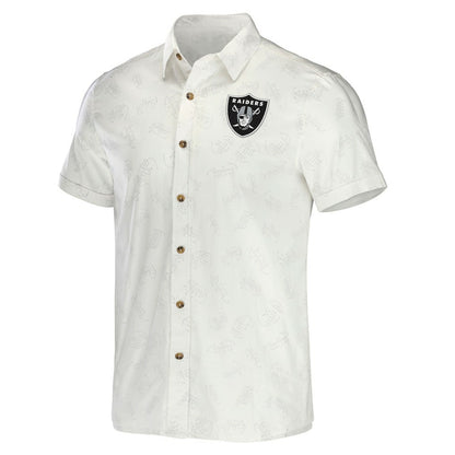 Las Vegas Raiders NFL x Darius Rucker Collection Woven Button-Up T-Shirt - White cheap