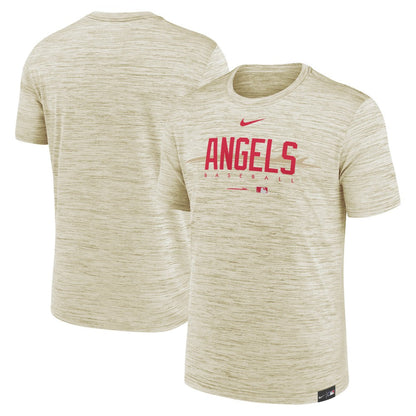 Los Angeles Angels City Connect Velocity Practice Performance T-Shirt - Cream | Nike