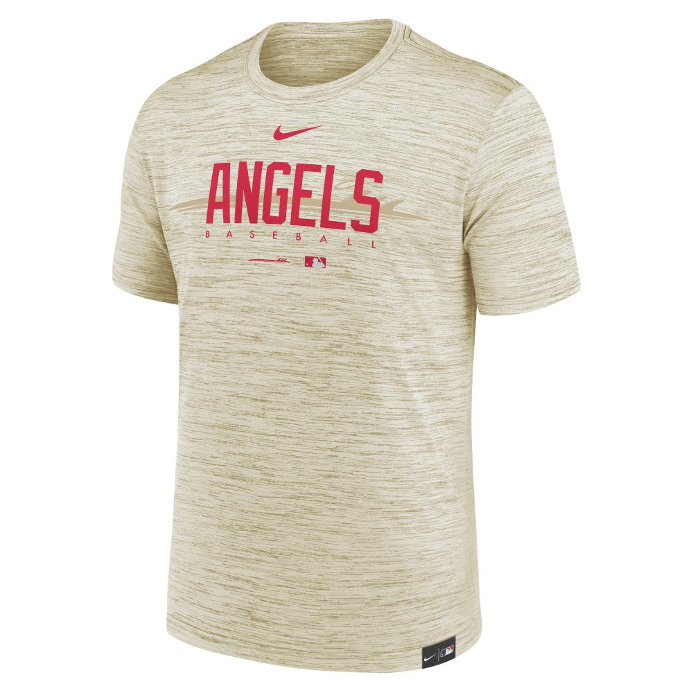Los Angeles Angels City Connect Velocity Practice Performance T-Shirt - Cream | Nike
