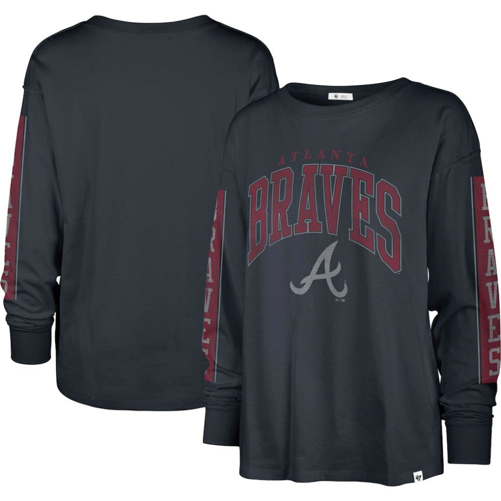 Atlanta Braves Women's Statement Long Sleeve T-Shirt - Navy | 47 brand