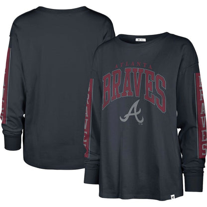 Atlanta Braves Women's Statement Long Sleeve T-Shirt - Navy | 47 brand