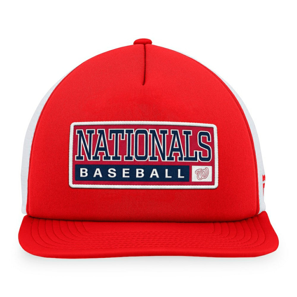 Washington Nationals Majestic Foam Trucker Snapback Hat - Red/White