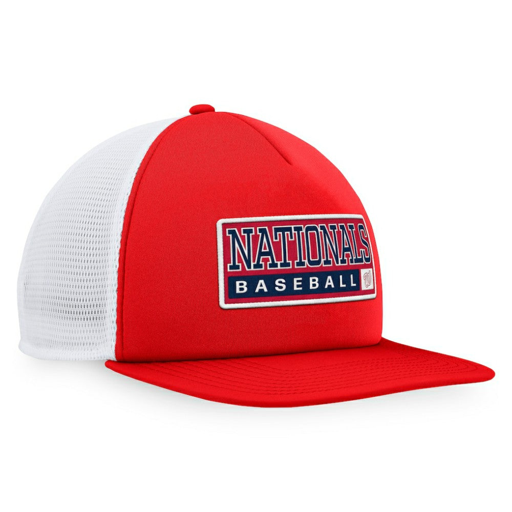 Washington Nationals Majestic Foam Trucker Snapback Hat - Red/White