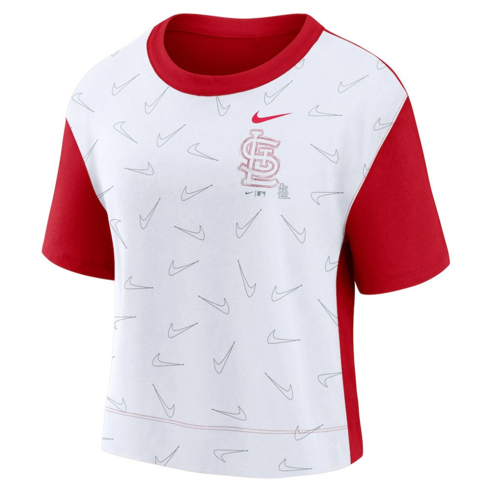 St. Louis Cardinals Women's Line Up High Hip Fashion T-Shirt - Red/White | Nike