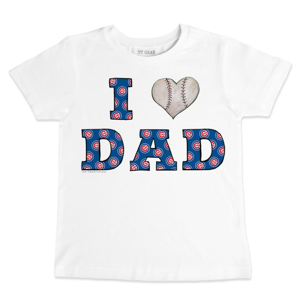 Chicago Cubs Tiny Turnip Youth I Love Dad T-Shirt - White